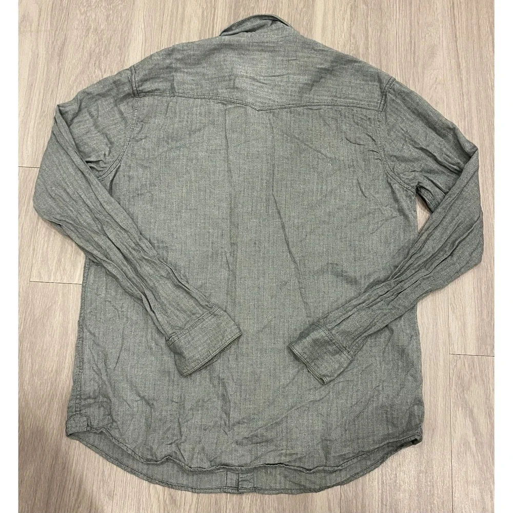 Levi's Shirt Men's Extra Large XL Long‎ Sleeve Pearl Snap Denim Green Soft